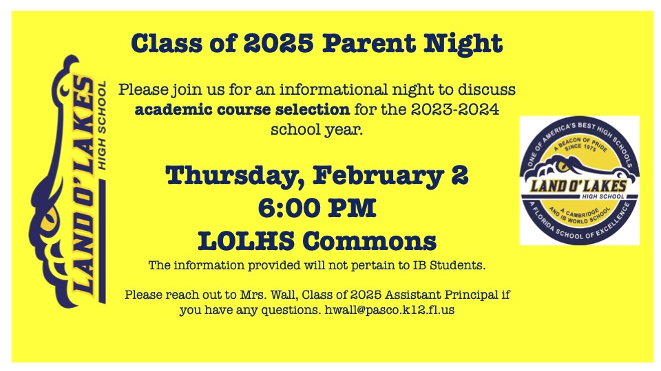 Class of 2025 Parent Night!