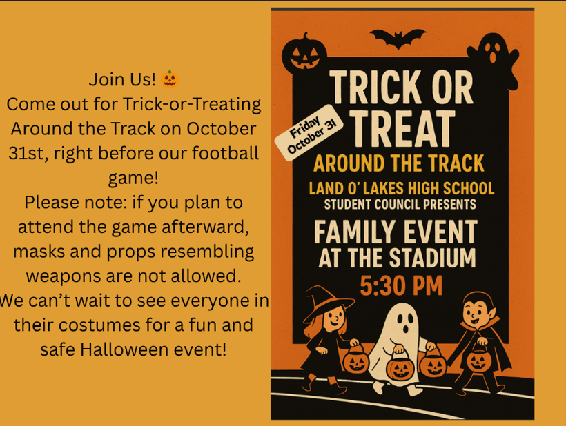 Trick or Treat Around the Track!